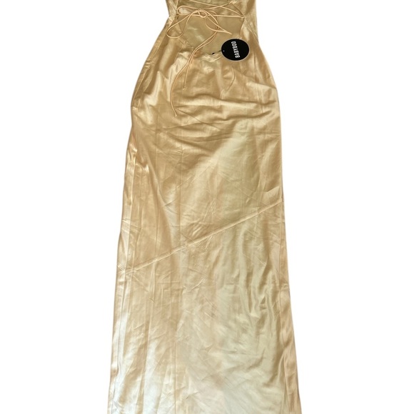 NEW Baby Boo | Misha Yellow Satin Backless Dress - Picture 4 of 8